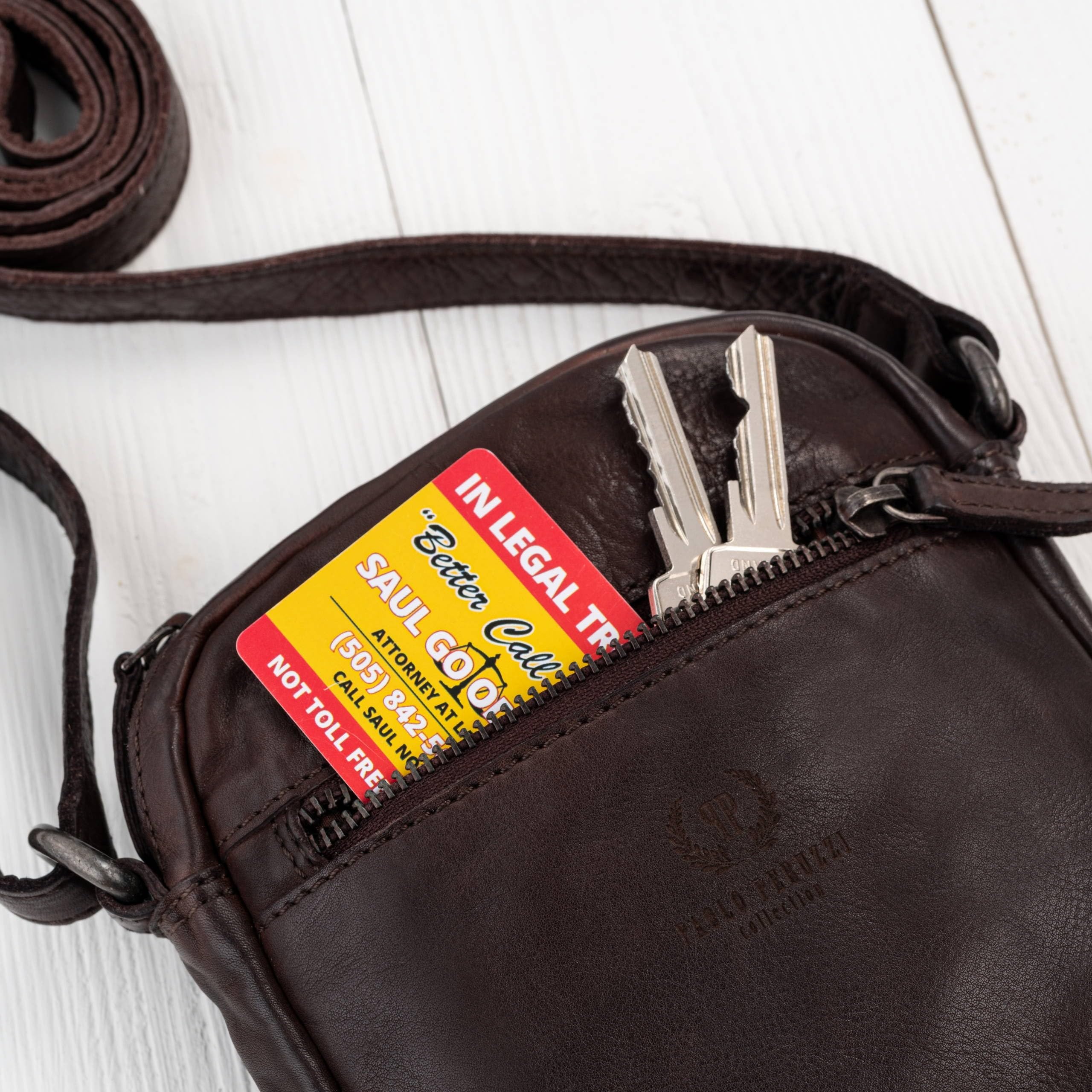 Saszetka męska skórzana brązowa na ramię washed leather SL-03-CSBR