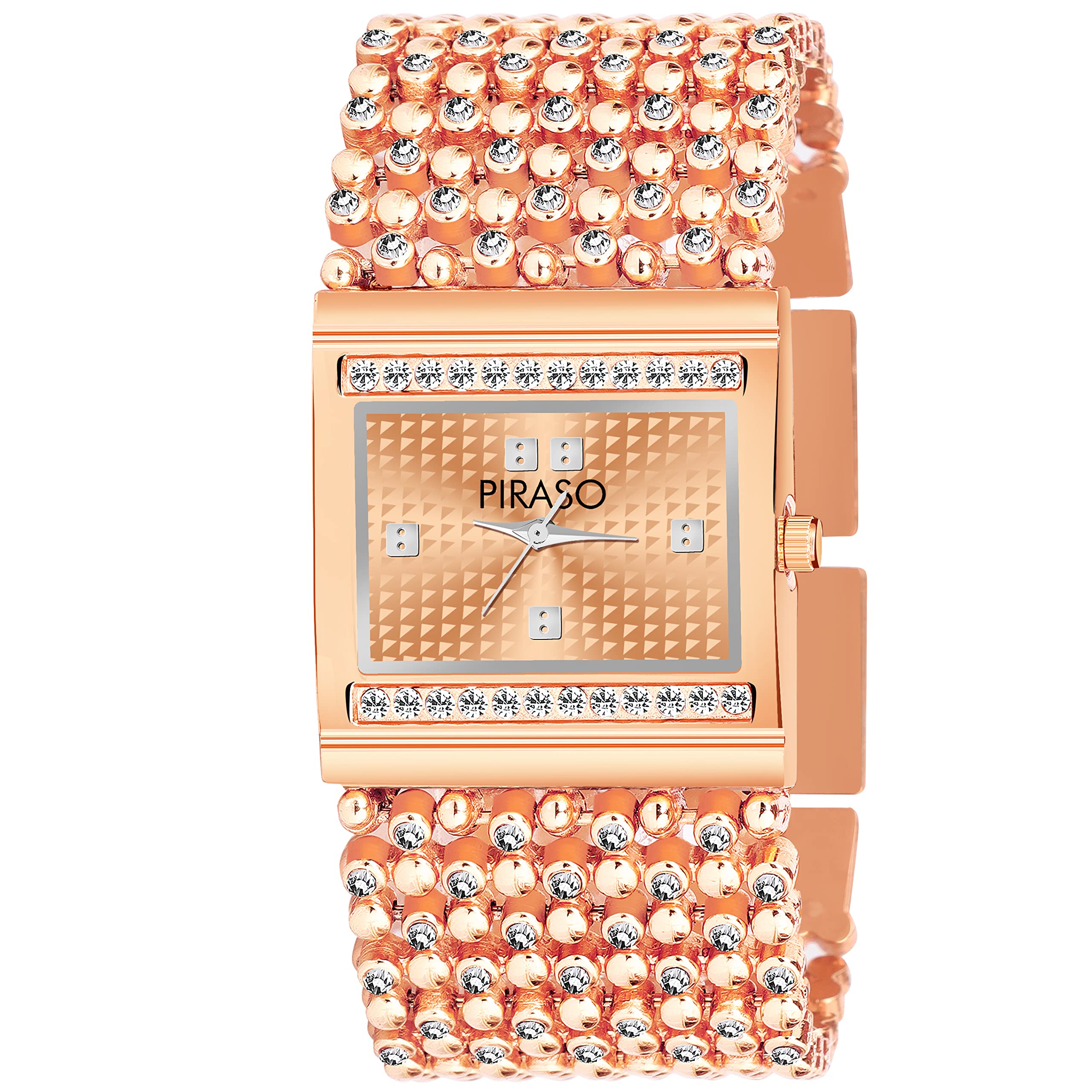 PIRASO Copper Dial&Latest Stylish Elegant Diamond Studded Metal Strap Analog Watch (B0BY9BR9J9) Amazon Price History, Amazon Price Tracker