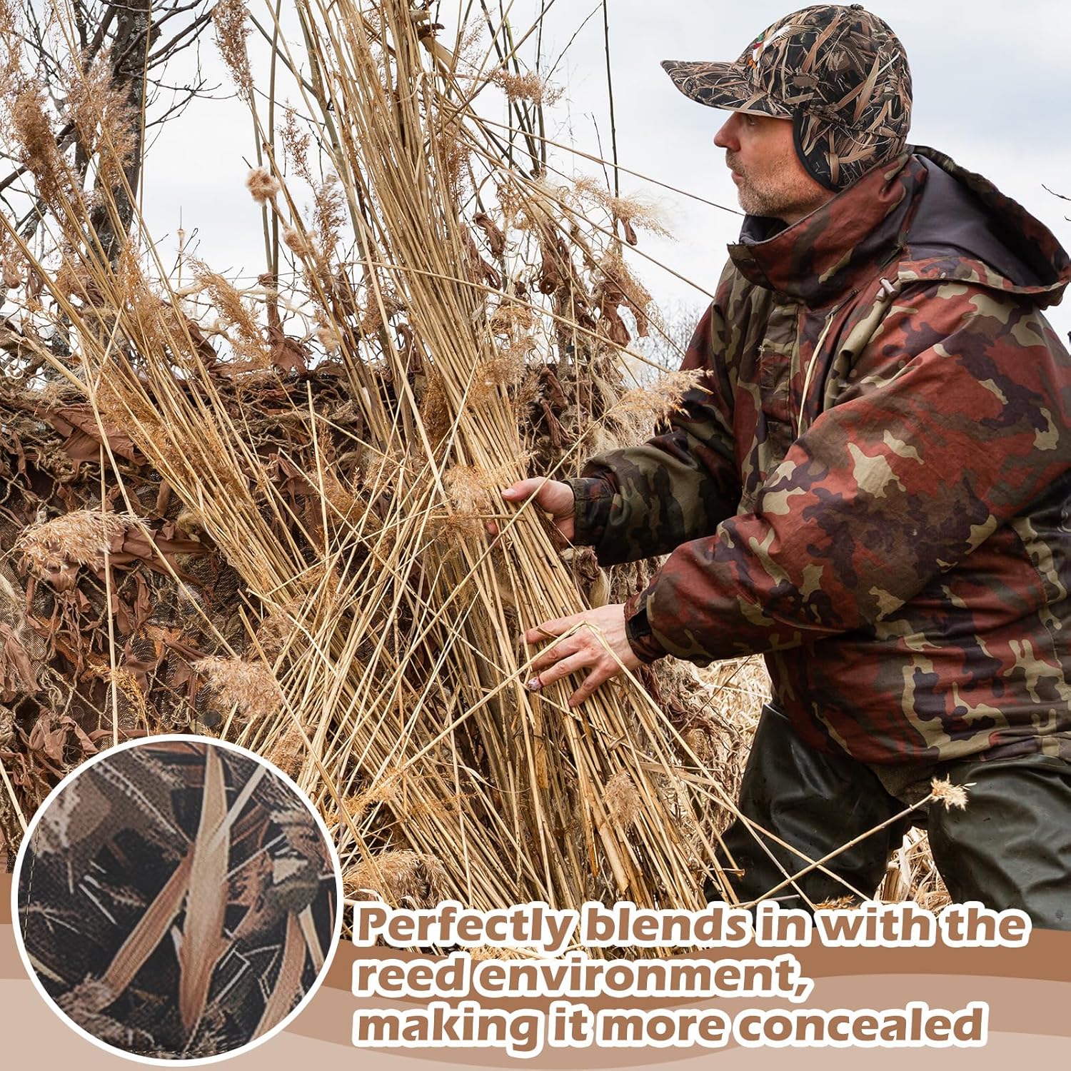 Duck Winter Hunting Hat Camo Warm Hat with Sherpa Lined Ear Flap Waterproof Windproof for Men Cold Weather - Image 6