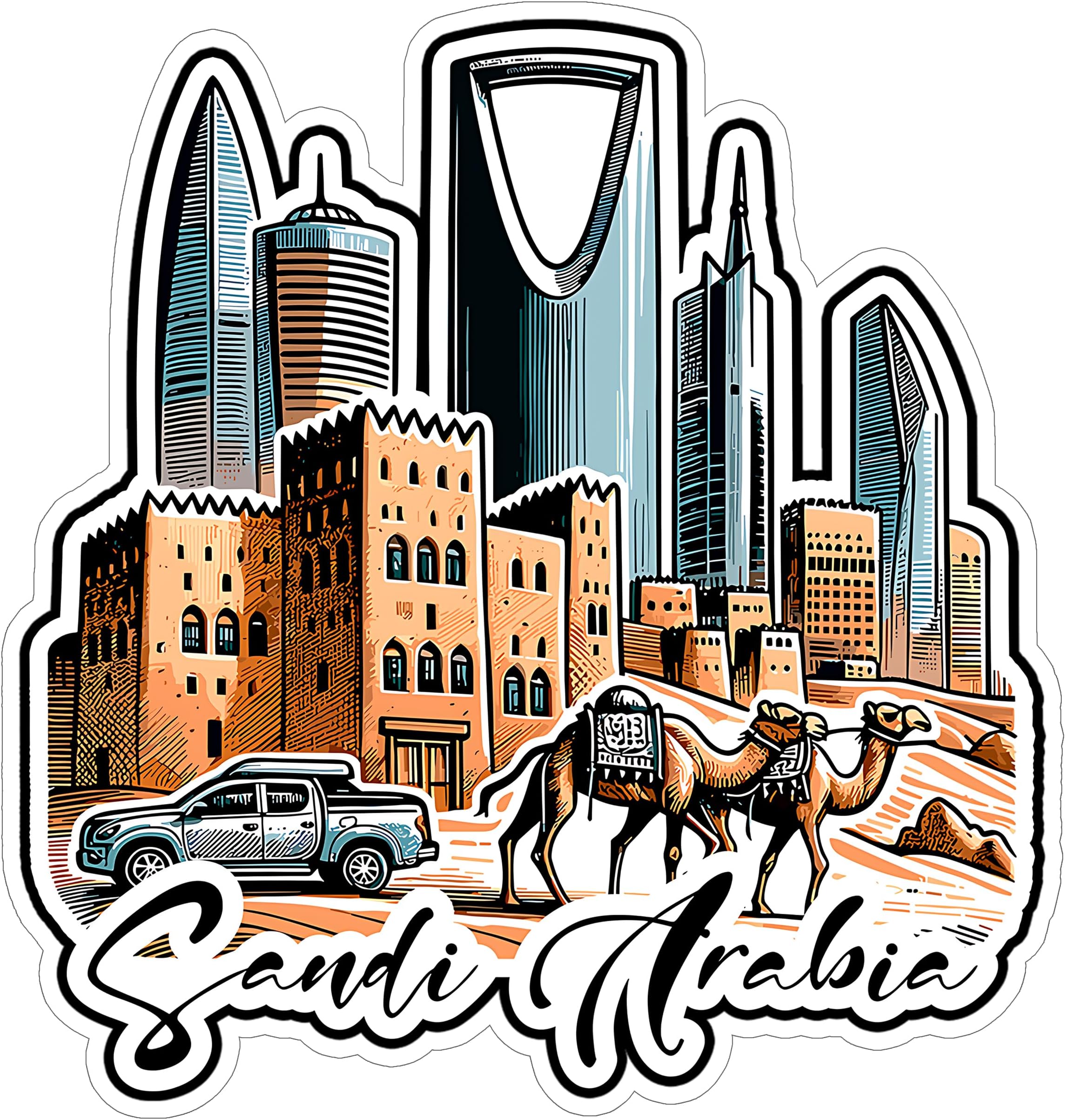 Saudi Arabia Waterproof Vinyl Sticker 4 Inch Decal | Great For Laptops, Water Bottles, Tumblers, Phone Cases & Notebooks – A Fun Gift For Teens & Adults