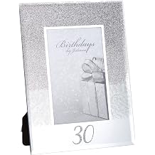 Juliana 30th Birthday 4" x 6" Glitter Mirrored Glass Frame, 30 Design