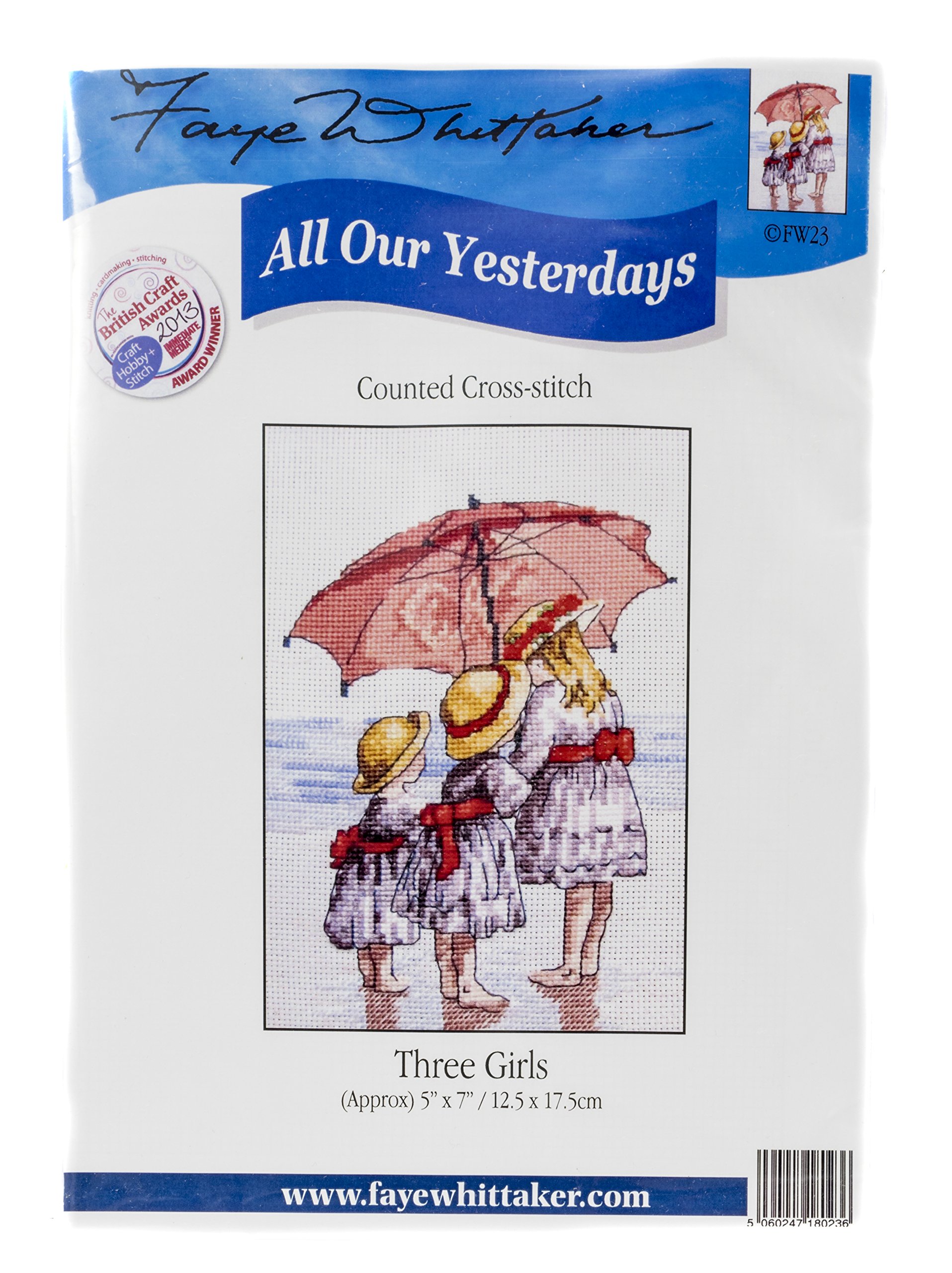 Faye Whittaker "All Our Yesterdays Three Girls Cross Stitch Kit, Range, Mixed