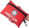 General Medi Mini First Aid Kit, 92 Pieces Small First Aid Kit - Includes Emergency Foil Blanket, Scissors for Travel, Home, Office, Vehicle, Camping, Workplace & Outdoor (Red)