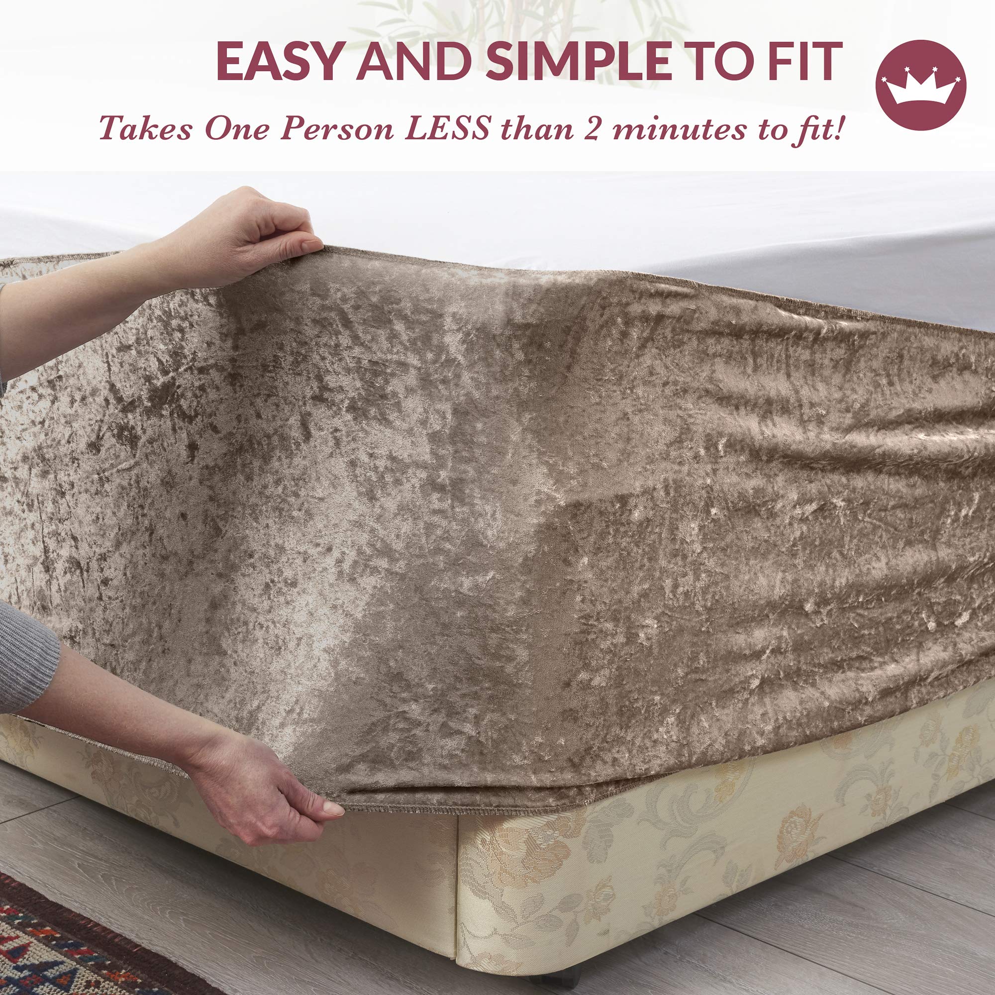 Buy viceroy bedding BED WRAP Crushed Velvet Divan Bed Base COVER