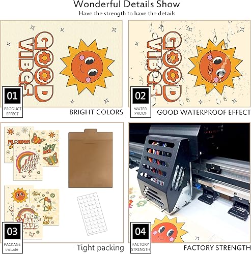 Miniatura 4 de Juego de 6 impresiones de arte hippie para pared, estilo vintage, lienzo de flores hippie de los años 60 y 70, pósteres retro, abstracto,