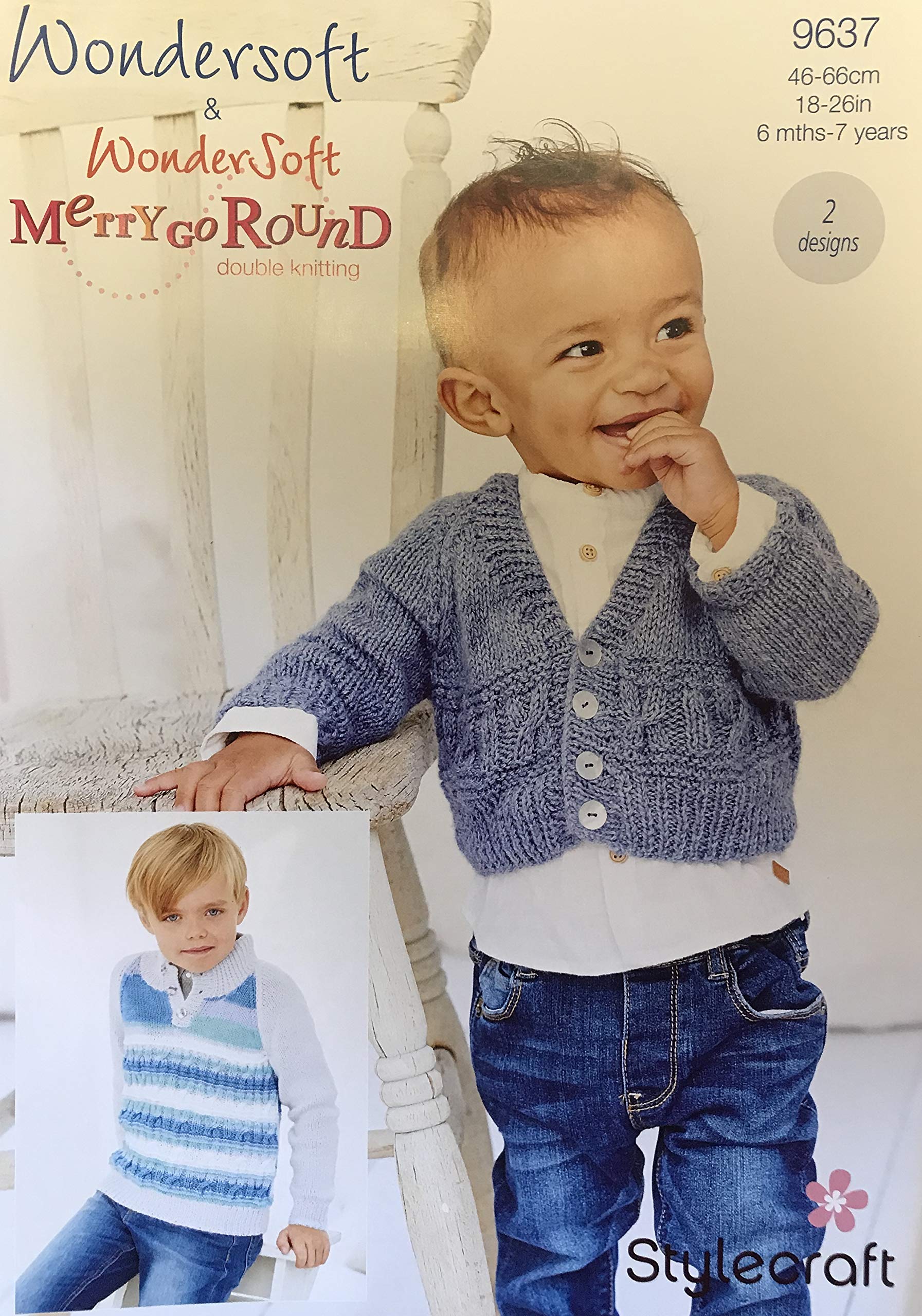 Stylecraft Double Knitting Pattern 9637 6 mths to 7 Years Cardigan and Sweater