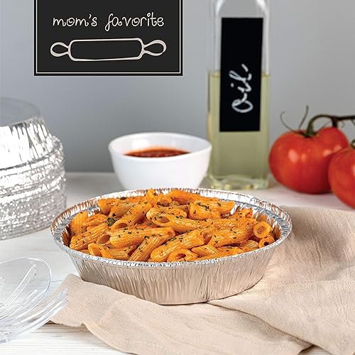 Vista 32 de PLASTICPRO Moldes redondos de 3.5 pulgadas para magdalenas, moldes desechables de aluminio, aptos para congelador y horno, paquete de 50