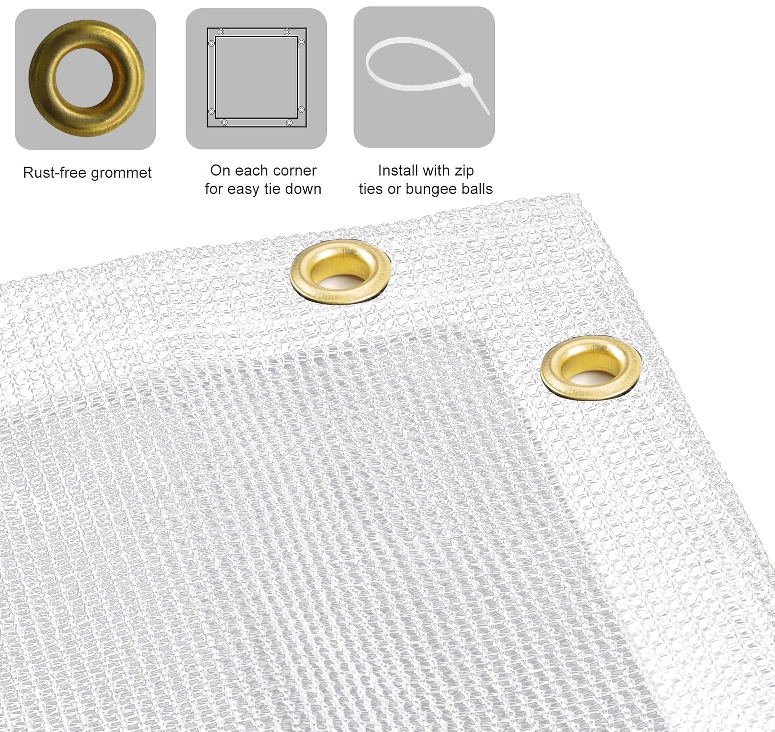 GREEN DECOR Monofilament Fabric Self Fold Baby Kids Safety Net Protector for Balcony & Staircase Railing Guard,Balcony Net Baby Safety Products (White Color, 2.50X1 MTR) - Image 2 thumbnail