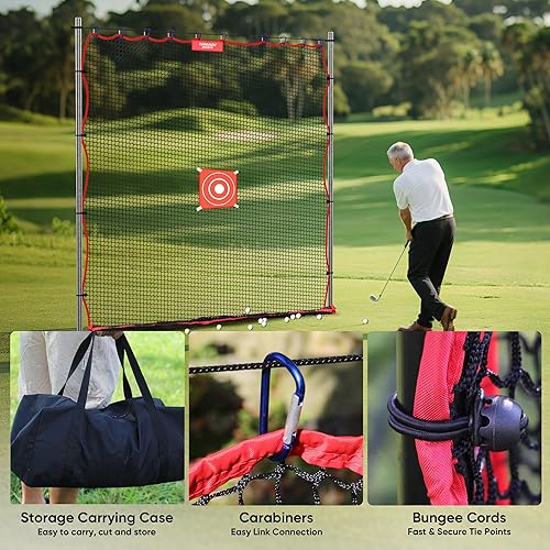 Miniatura 3 de Red de práctica de golf, barrera de red multideportiva resistente de 10 pies  15 pies  20 pies  25 pies  Red de golf para garaje, ideal para patio