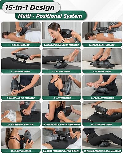 Miniatura 7 de Lunix LX26 Pistola de masaje profesional de tejido profundo de 2 cabezales, masajeador quiropráctico, máquina de masaje de espalda vibrante