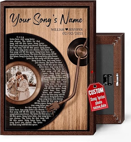 Vista 85 de H-DEWALL Letras de canciones personalizadas con marco, arte de pared musical personalizado para él, decoración sentimental y regalo inspirador
