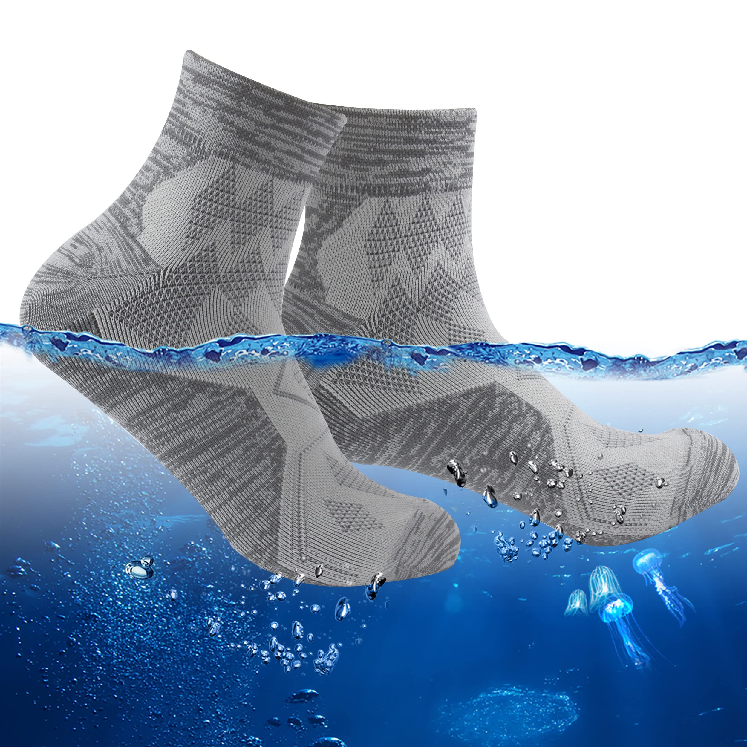RANDY SUN Waterproof Socks, Unisex Hiking Wading Trail Running Kayaking Crew Socks