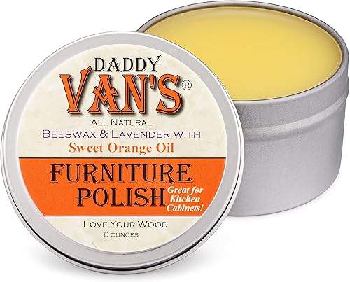 Daddy Van's Esmalte para muebles de cera de abejas con aceite de lavanda y naranja dulce totalmente natural