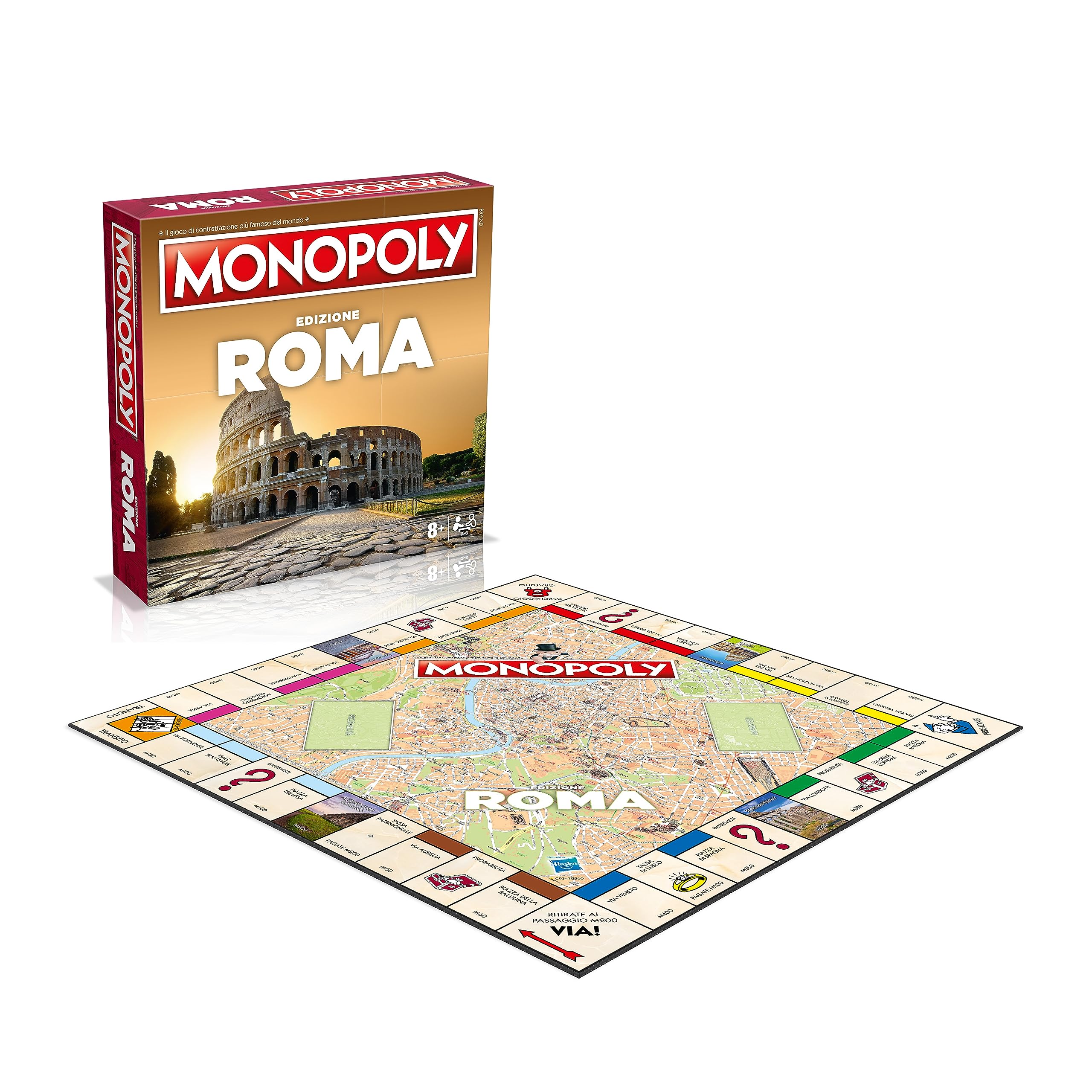 Winning Moves Monopoly Rome City - giochi da tavolo, giochi da tavolo adulti, giochi da tavolo bambini, giochi da tavolo per 2, da 2 a 6 persone, età 8+