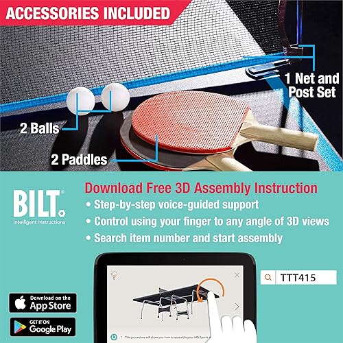 Miniatura 6 de MD Sports Table Tennis Tables Multiple Styles Ping Pong Tables, Foldable for Easy Storage with Nets Included, Perfect for Family Game Rooms