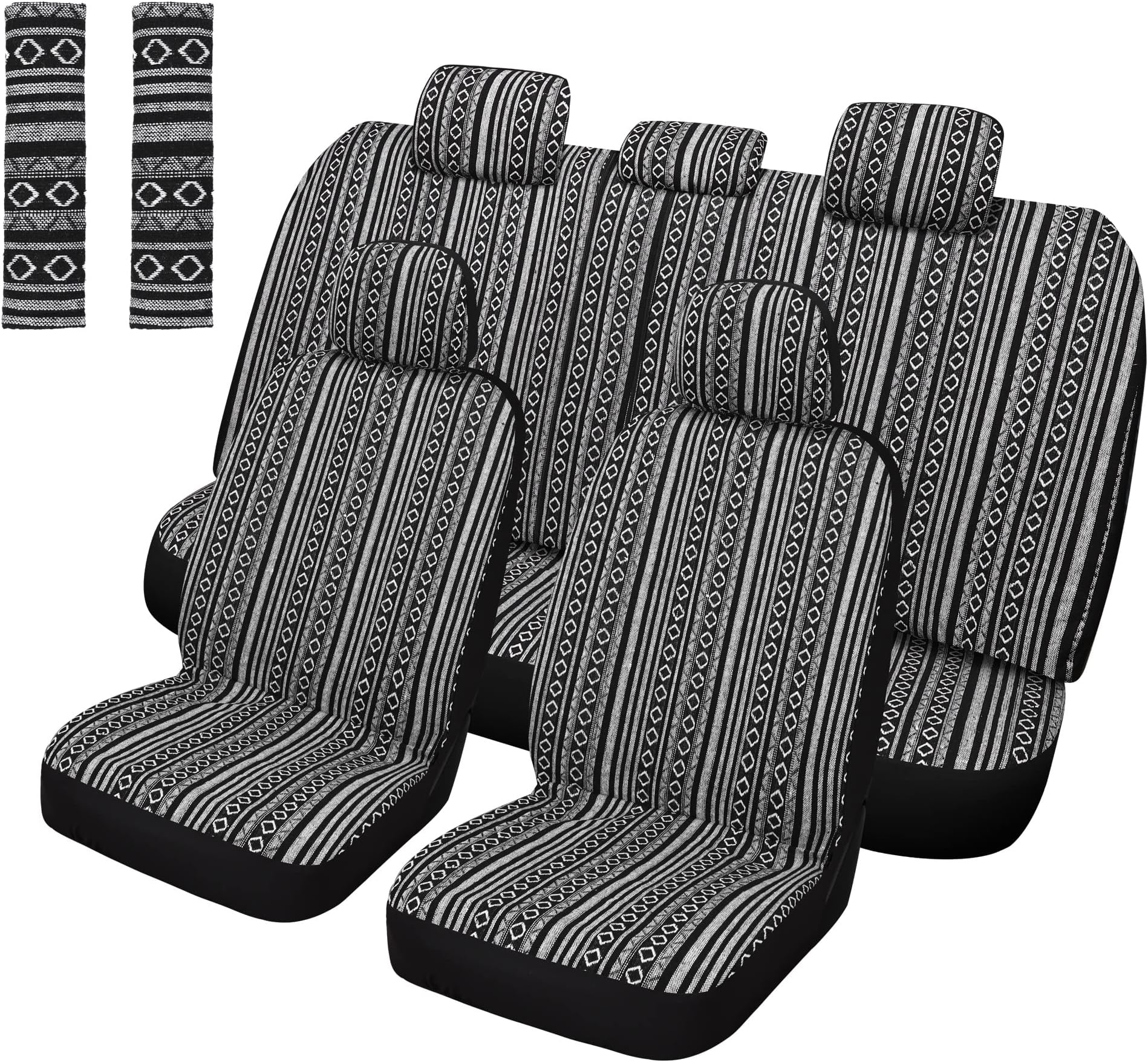 Pariitadin Baja Saddle Blanket Car Seat Covers Full Set with Seat Belt