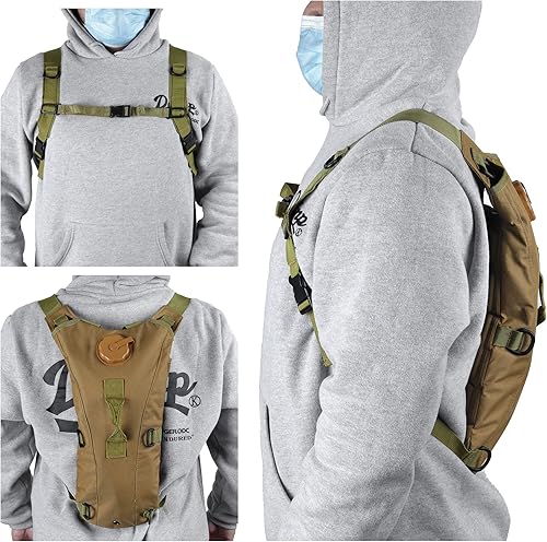 Miniatura 5 de Mochila de hidratación con vejiga de agua de 3 L, mochila táctica de agua ligera, paquete de hidratación para senderismo, ciclismo, correr