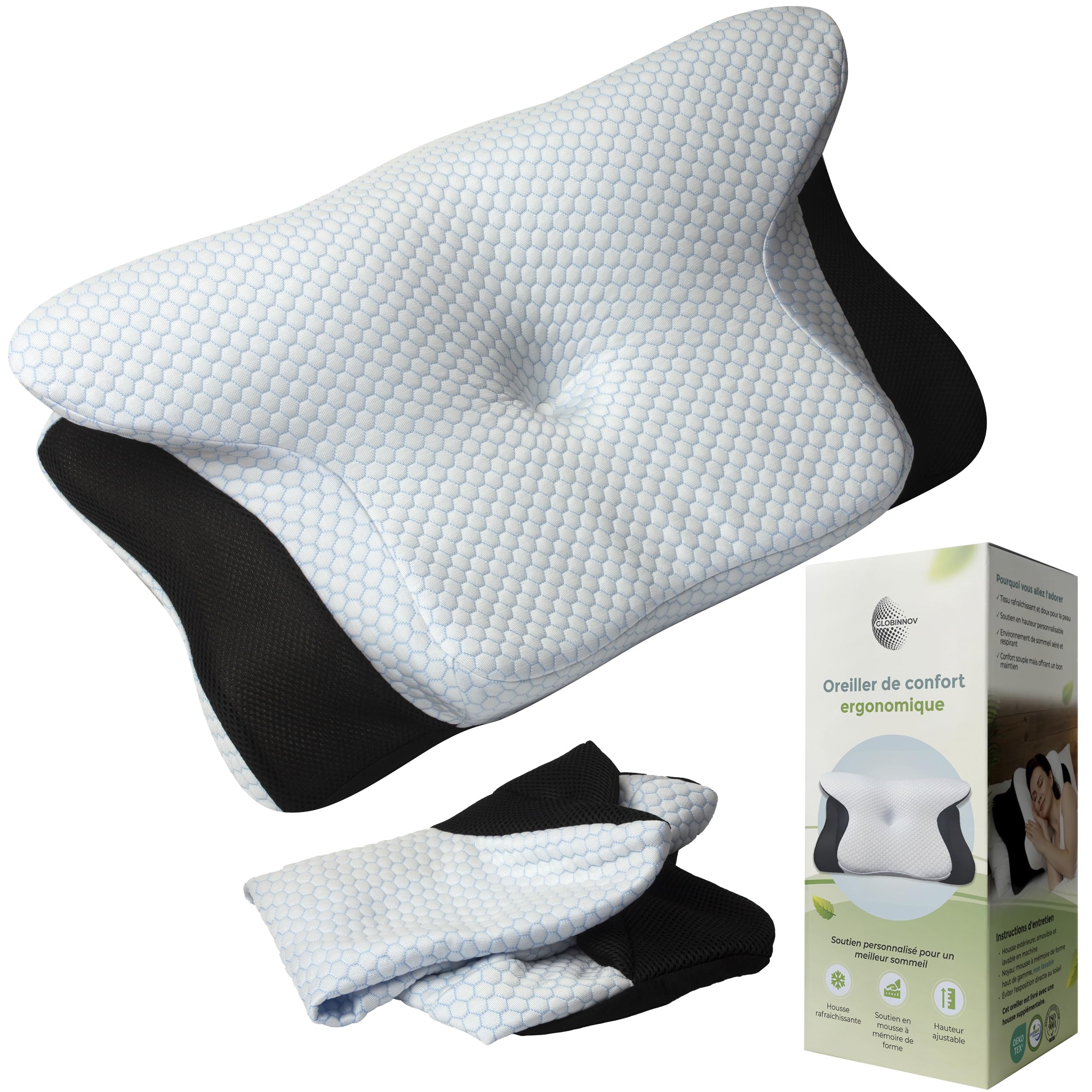 Oreiller Ergonomique Cervical à Mémoire de Forme pour Améliorer Le Sommeil