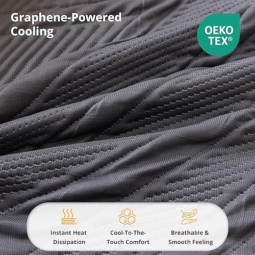 Miniatura 4 de Colchón firme de tamaño Queen de 14 pulgadas en una caja, colchón Queen de espuma viscoelástica de cobre con funda de enfriamiento de grafeno, cama