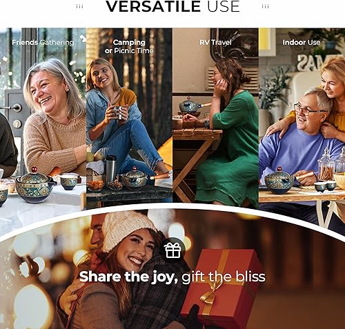 Miniatura 6 de Auténtico juego de té chino, juego de té de gongfu portátil, juego de tetera giratoria de regalo, regalo perfecto para los amantes del té, juego de