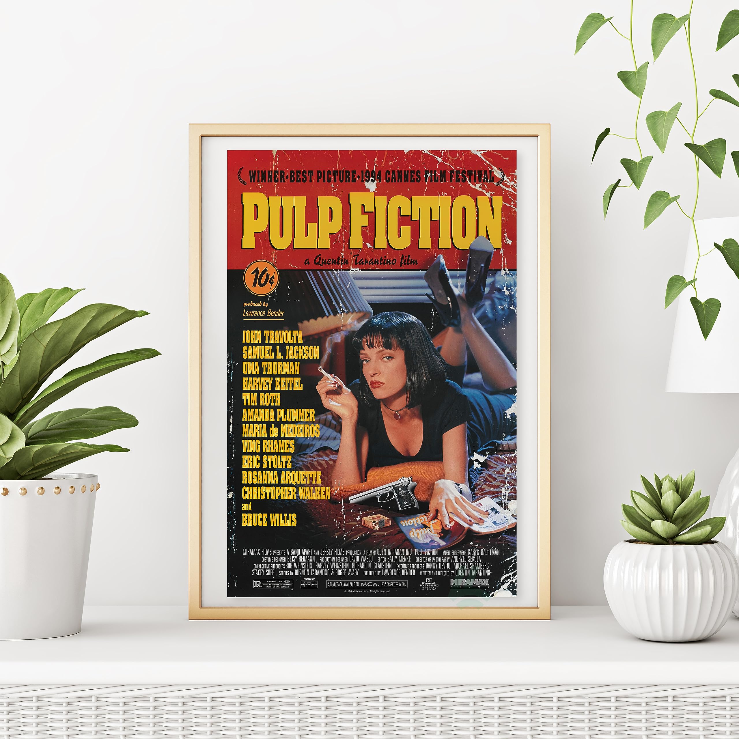 Pulp Fiction Movie Poster - Aesthetic Trippy Wall Art, Quentin
