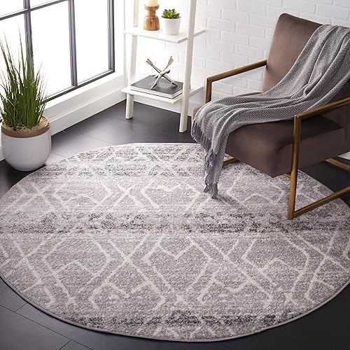 SAFAVIEH Adirondack Collection ADR124B - Alfombra redonda de 6 x 6 pies color plateado y marfil no desprende pelusa para comedor entrada vestĂbulo SAFAVIEH Adirondack Collection ADR124B - Alfombra redonda de 6 x 6 pies color plateado y marfil no desprende pelusa para comedor entrada vestĂbulo