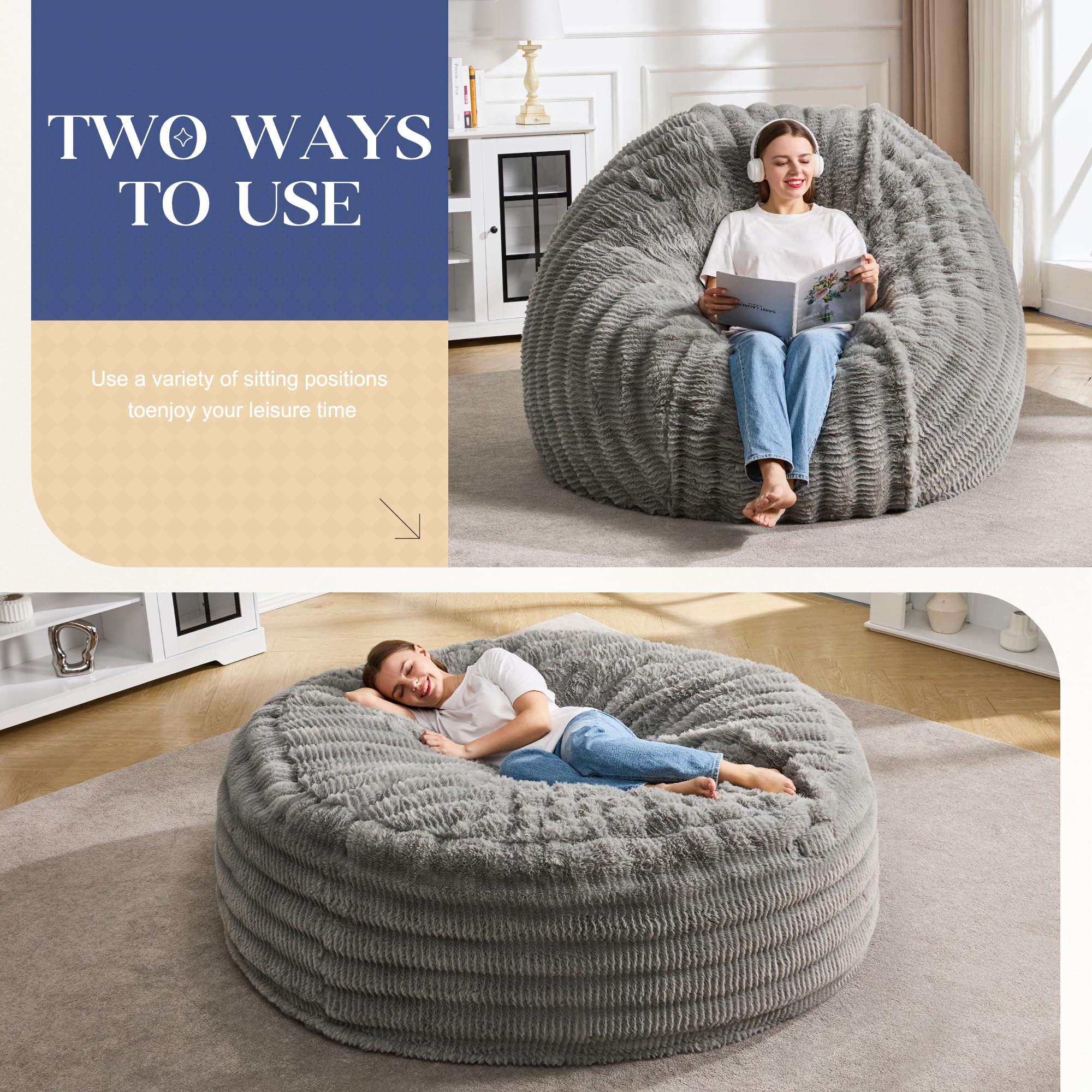 Solimo Amazon Brand Xl Bean Bag Cover Only MAXYOYO Giant Bean Bag