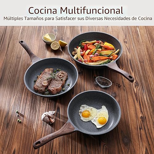 Miniatura 5 de SENSARTE Sartenes Antiadherentes para Freír, Sartenes con Revestimiento de Granito Suizo para Tortillas, Utensilios de Cocina Saludables Sartén