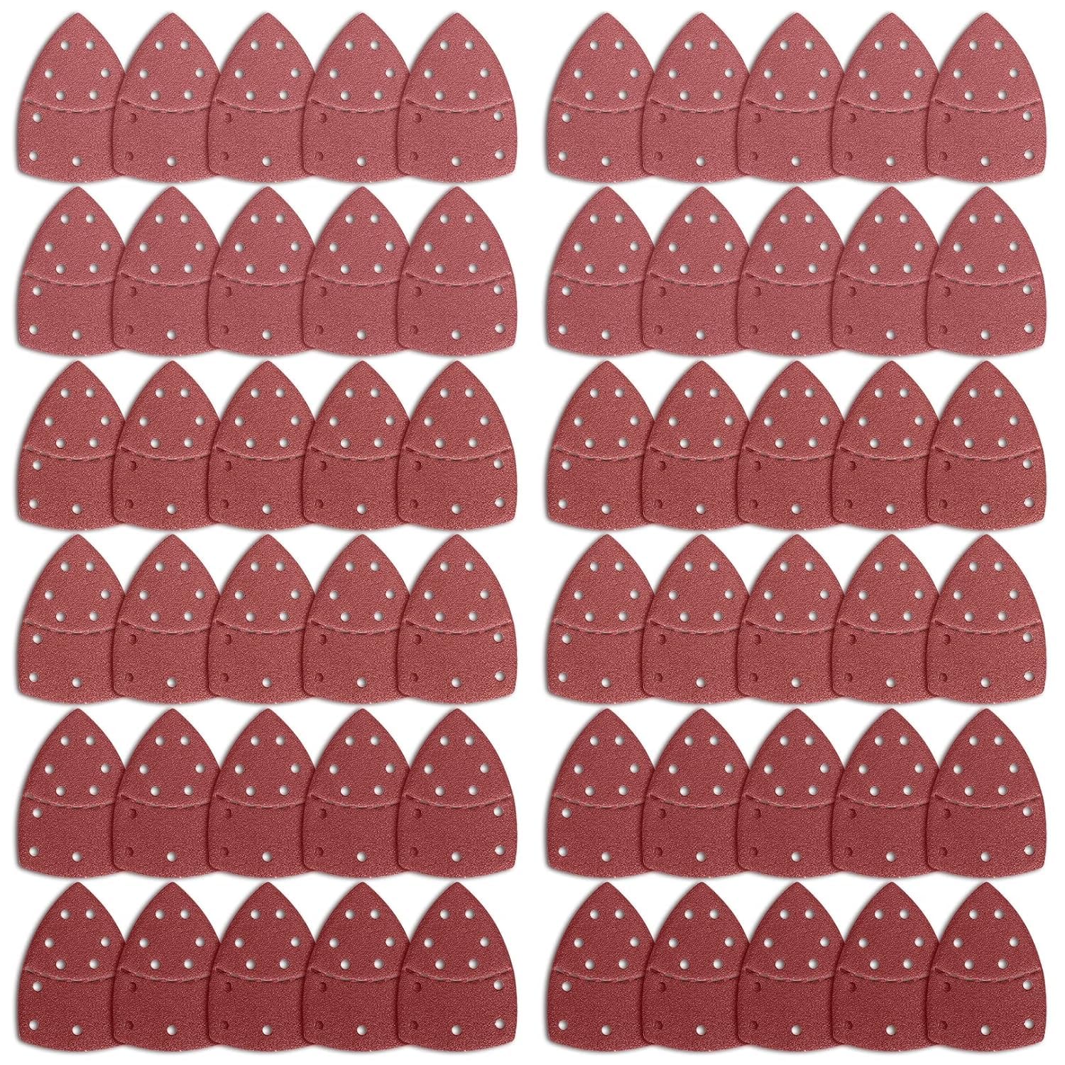 60PCS Mouse Sander Pads,Hook and Loop Detail Sanding Sheets Assorted 40/60/80/120/180/240 Grit Sandpaper with 11 Hole,Mouse Sanding Pads Compatible with Bosch Multi-Sander PSM 100A PSM 200 AES PSM 18