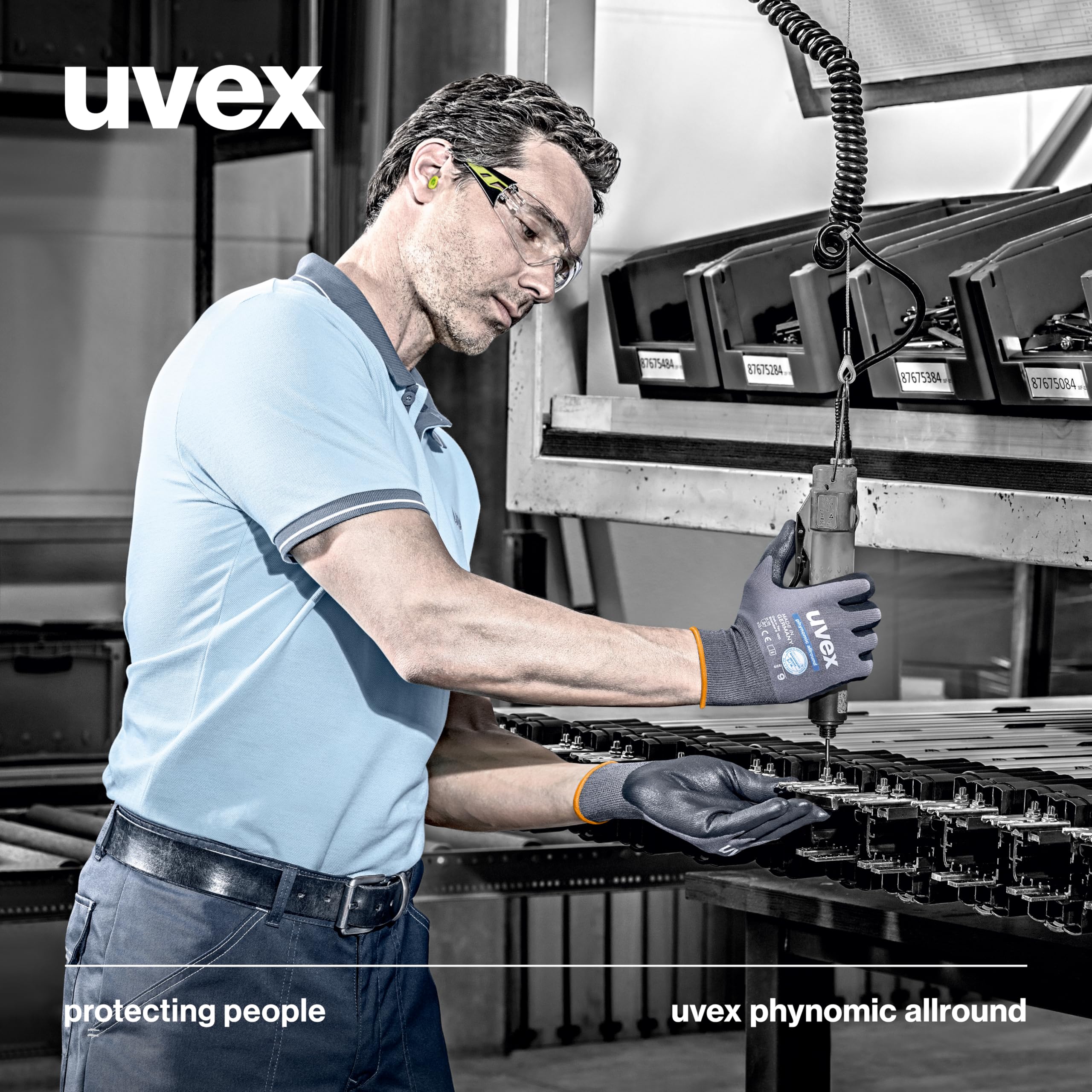 Uvex 3 pares Phynomic Allround - Guantes de trabajo ligeros para hombres y mujeres