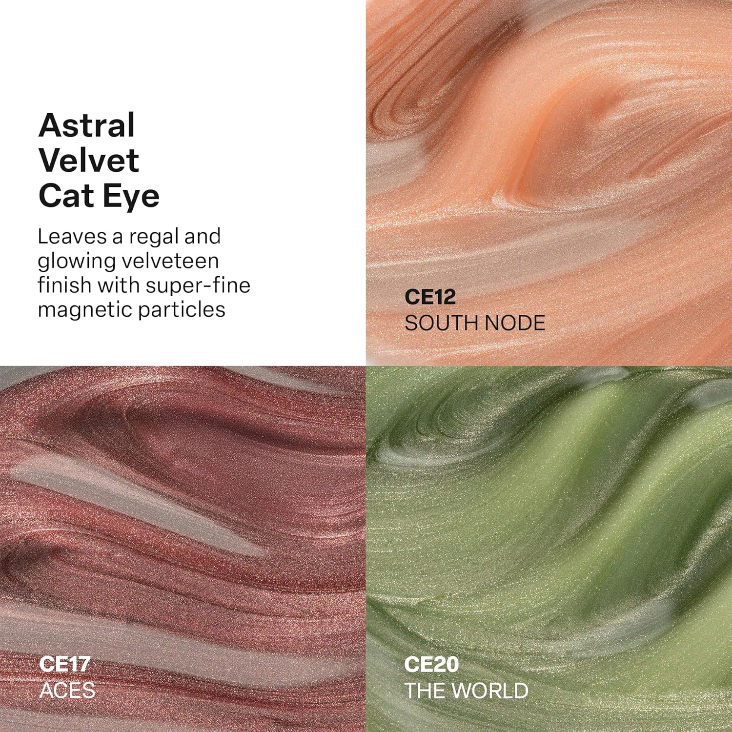 APRÉS Astral Gel Color Set, 3 Colors, HEMA-Free & TPO-Free Salon Quality Nail Gel Polish Trio Bundle (Astral Velvet Cat Eye, Set 5)