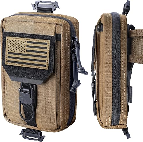 Vista 7 de MOLLE Bolsa táctica para teléfono, accesorios de mochila, funda para teléfono celular, correa de hombro para chaleco y cinturón de servicio