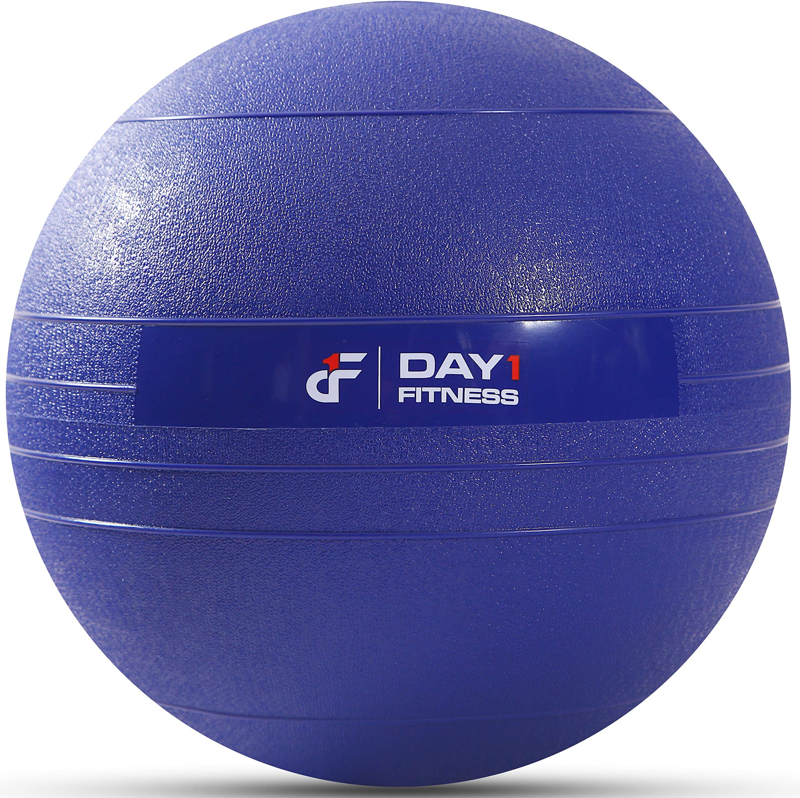 Weighted Slam Ball by Day 1 Fitness – 30 lbs NAVY - No Bounce Medicine Ball - Gym Equipment Accessories for High Intensity Exercise, Functional Strength Training, Cardio, CrossFit