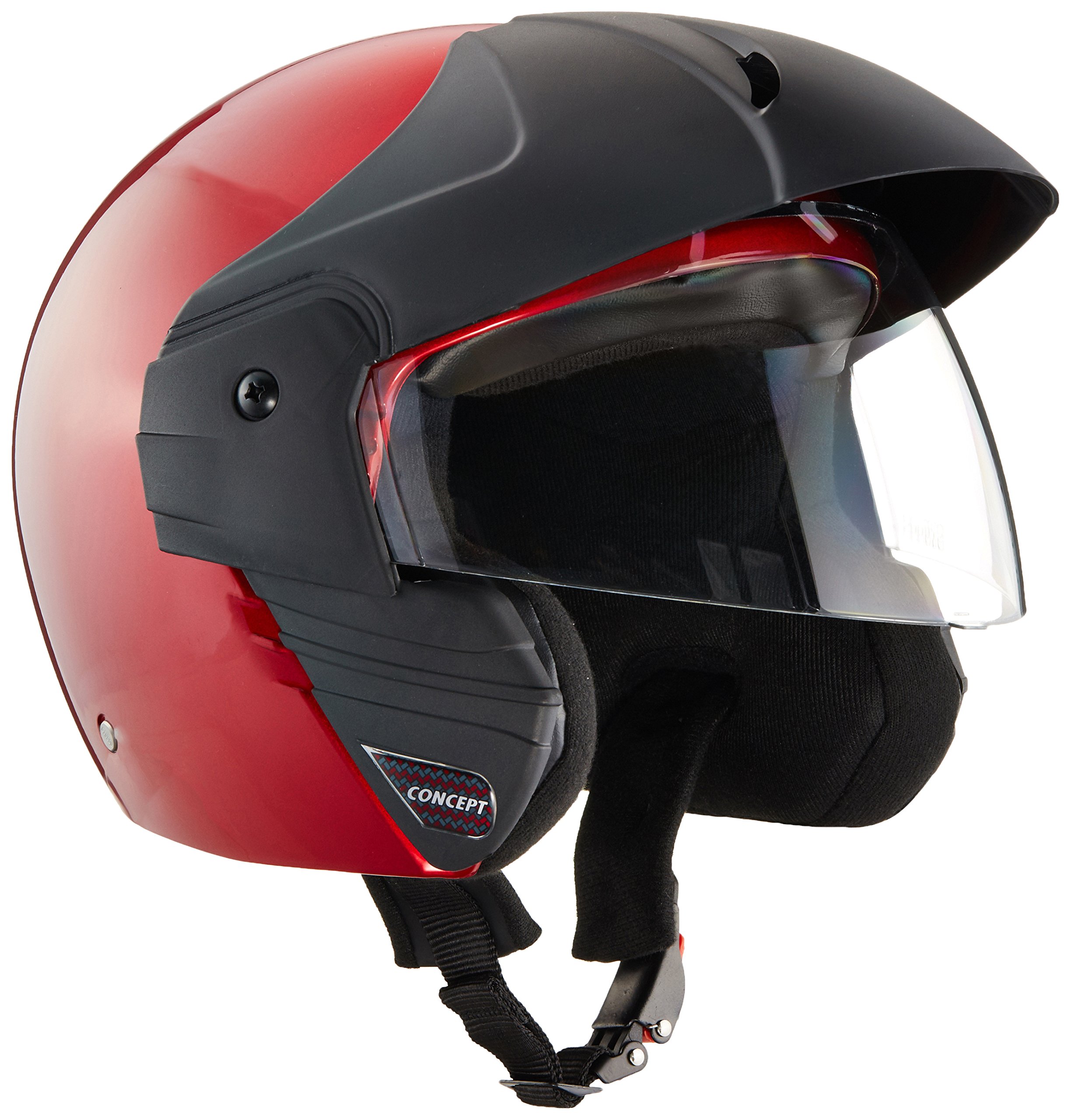 Studds Ninja Concept ECO Open Face Helmet Helmet (Cherry Red, Medium)-image-22