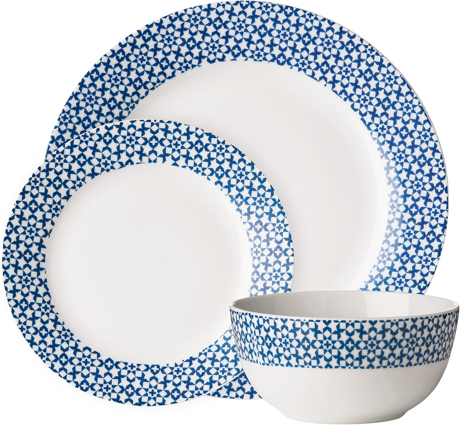 Avie Casablanca Dinner Set, 12-Pieces - Blue