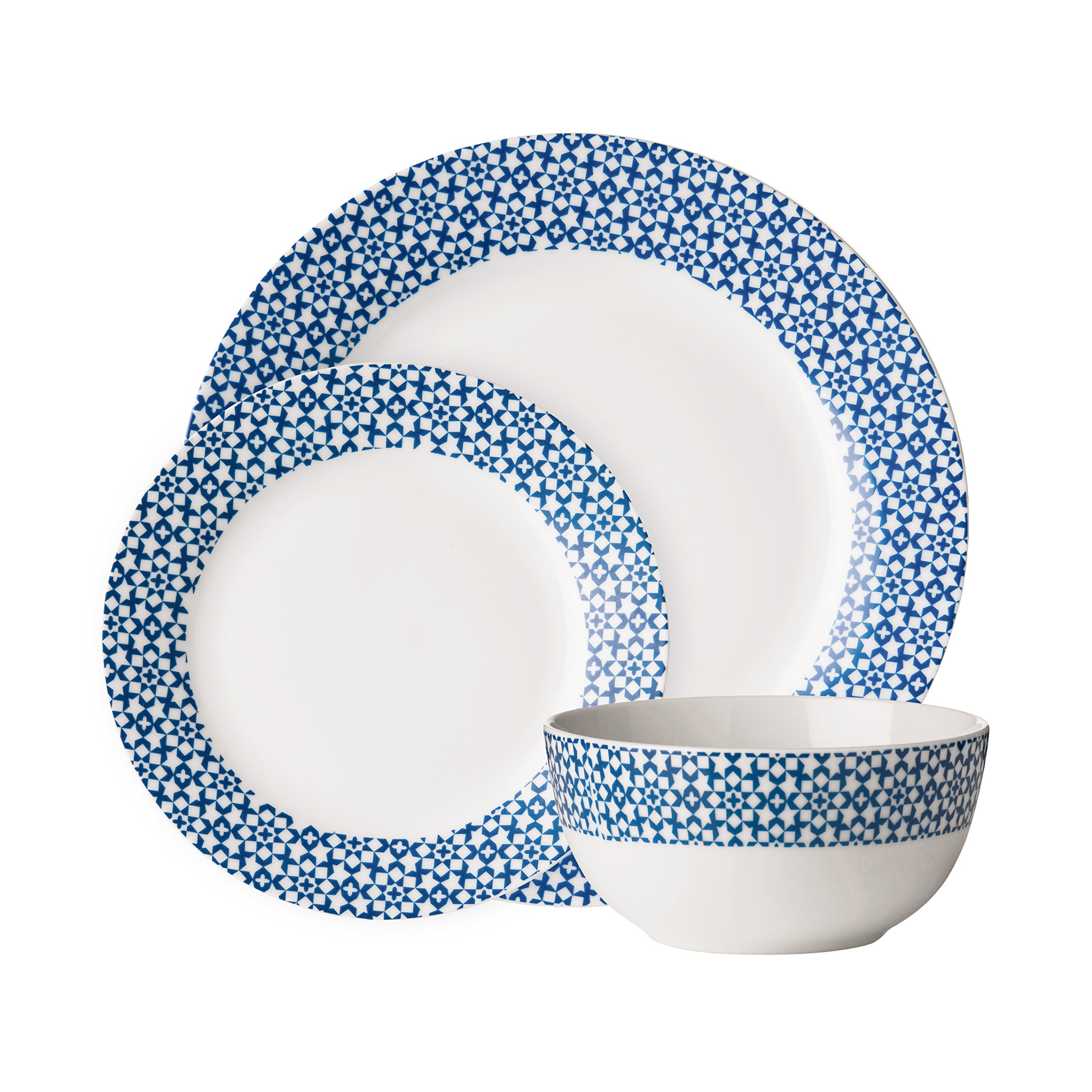 Premier Avie Casablanca Dinner Set, 12-Pieces - Blue
