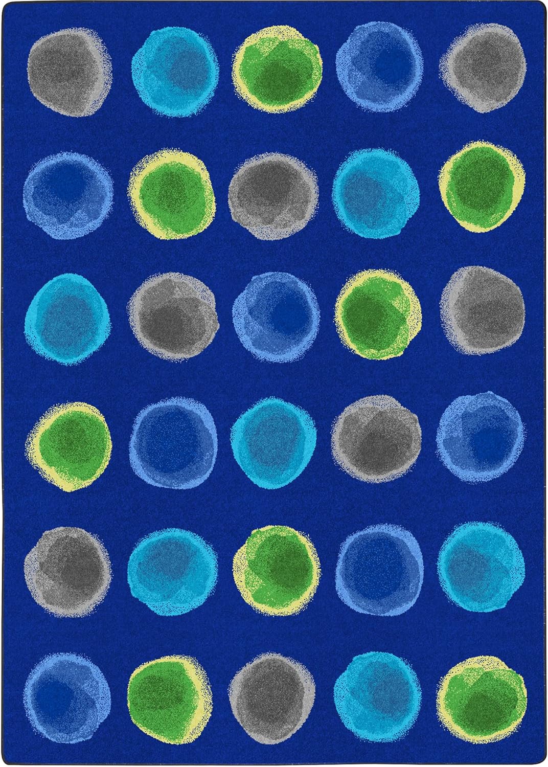 Joy Carpets Watercolor Spots 7'8" x 10'9" Area Rug in Color Marine