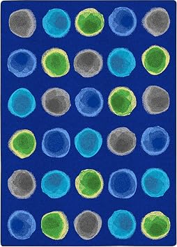 Joy Carpets Watercolor Spots 78" x 109" Area Rug in Color Marine