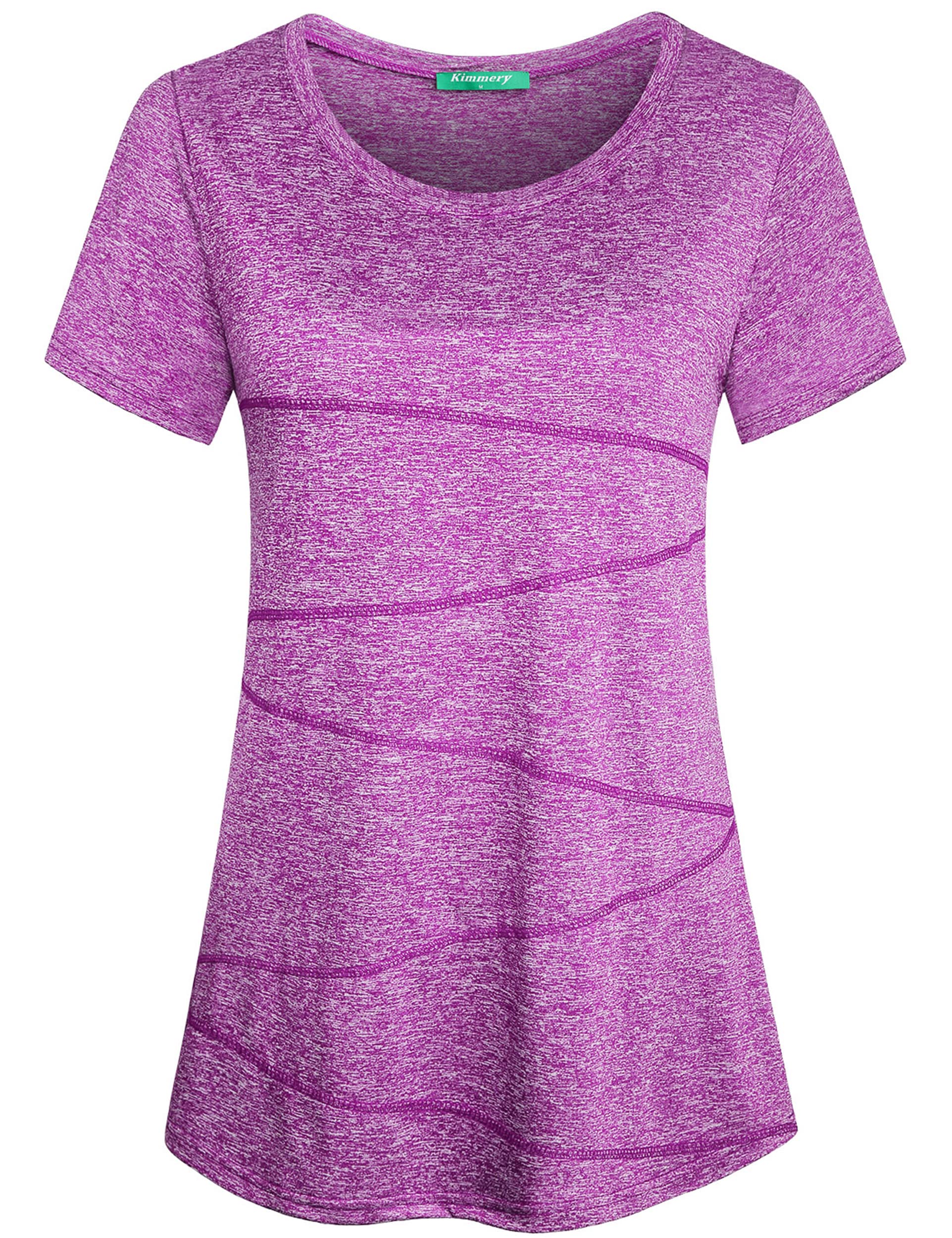 Workout Tops for Women Short Sleeve Shirts for Women Quick Dry Line Decor Yoga Tops