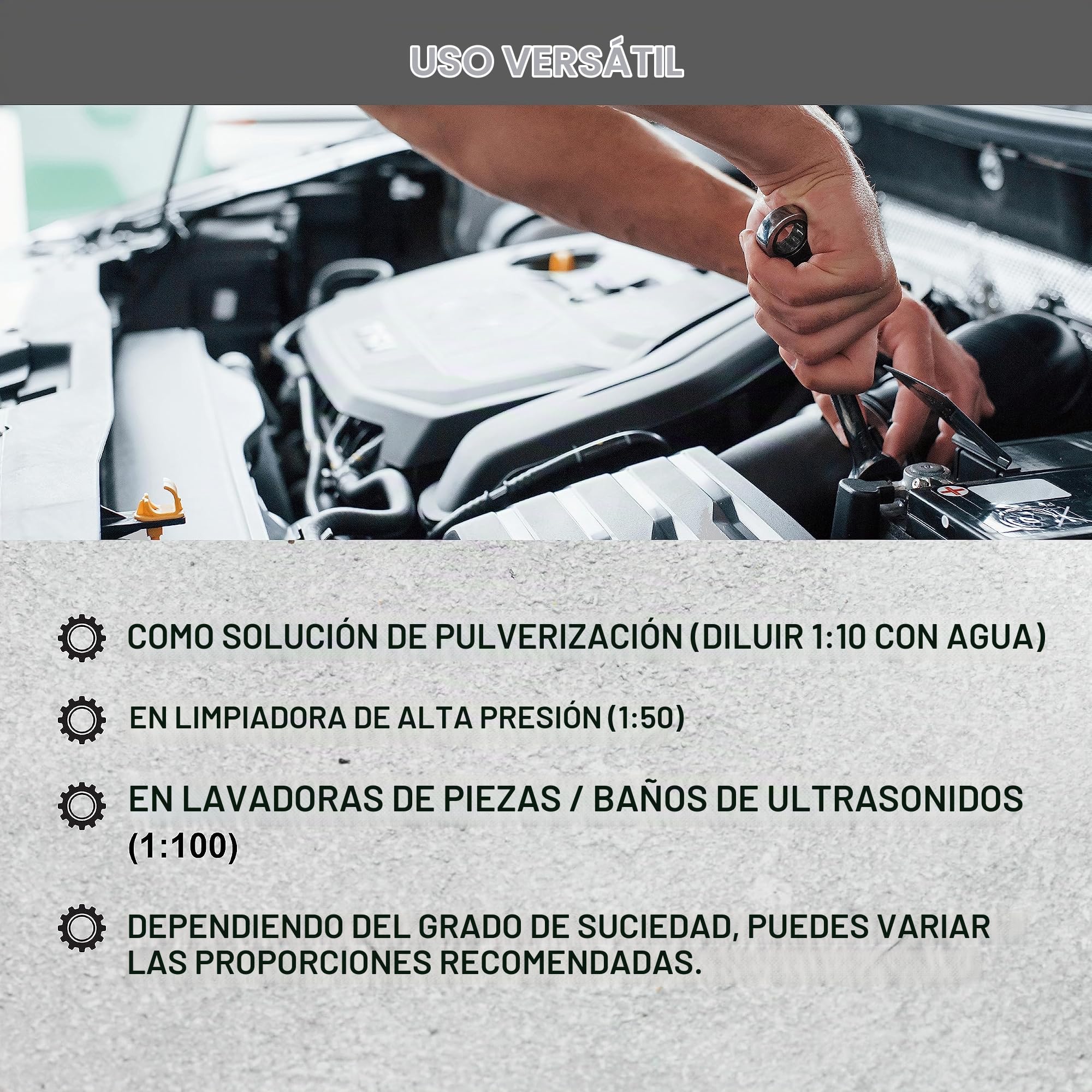 DELLWING Limpiador ultrasónico concentrado para carburadores, cabezales de cilindro, inyectores, inyectores y otras partes – Líquido para baño ultrasónico y suciedad persistente – Bidón de 5 litros