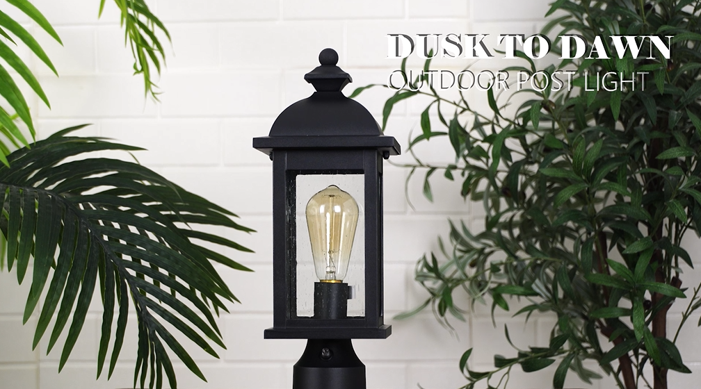未使用POST O'ALLS  TRAVELER LightDenim FEMILA Dusk to Dawn Outdoor Post Light, Waterproof Pole