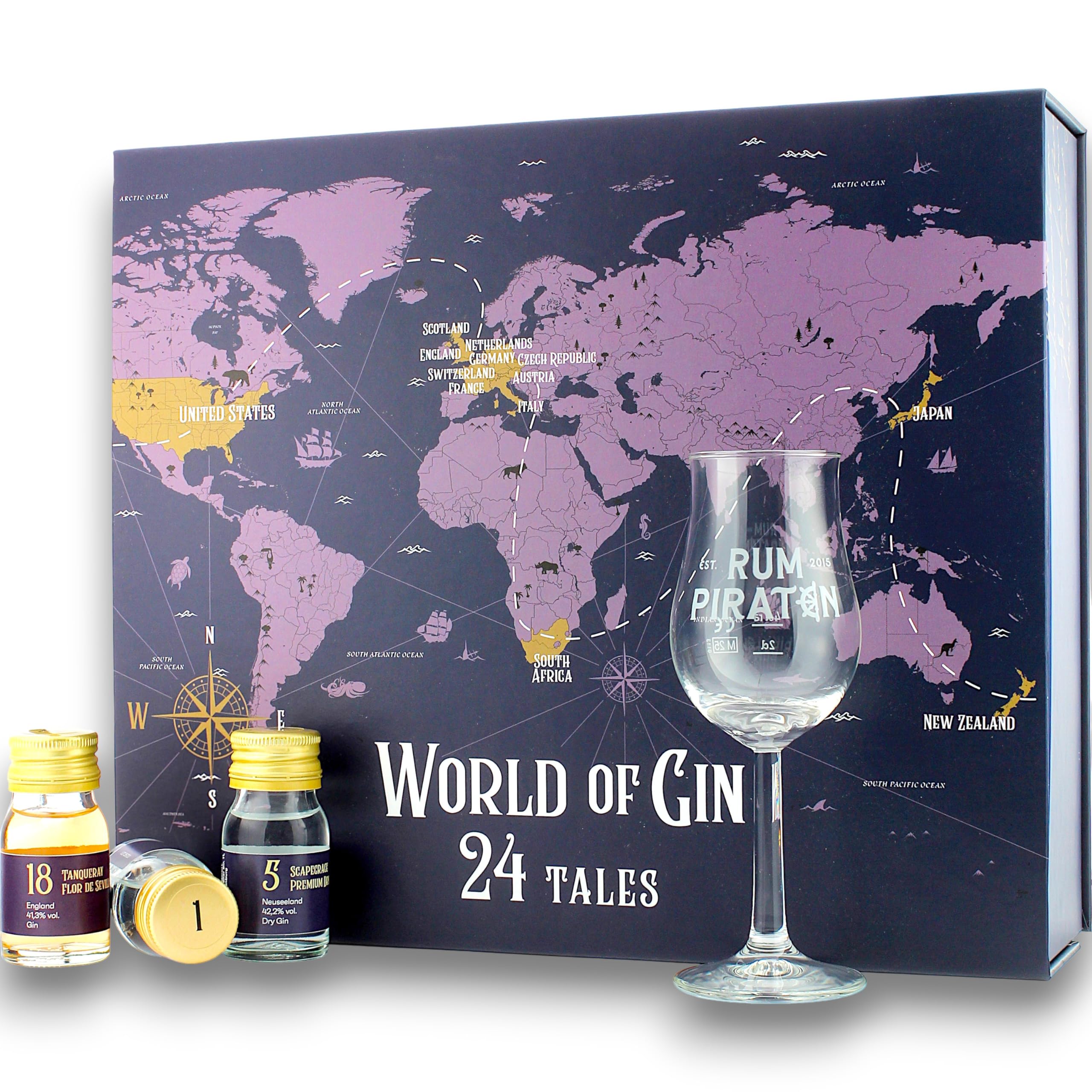World of Gin Adventskalender 2025 (24 x 30 ml) - 24 Tage voller Genuss, Überraschungen und festlicher Momente