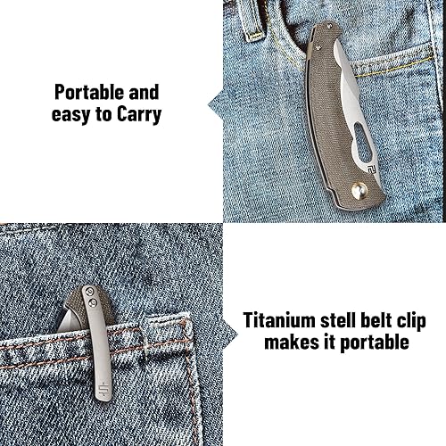 Miniatura 5 de ARTISANCUTLERY Xcellerator - Cuchillo de bolsillo plegable (1860P) para hombres con agujero para el pulgar, cuchillo EDC de 3.86 pulgadas, hoja de