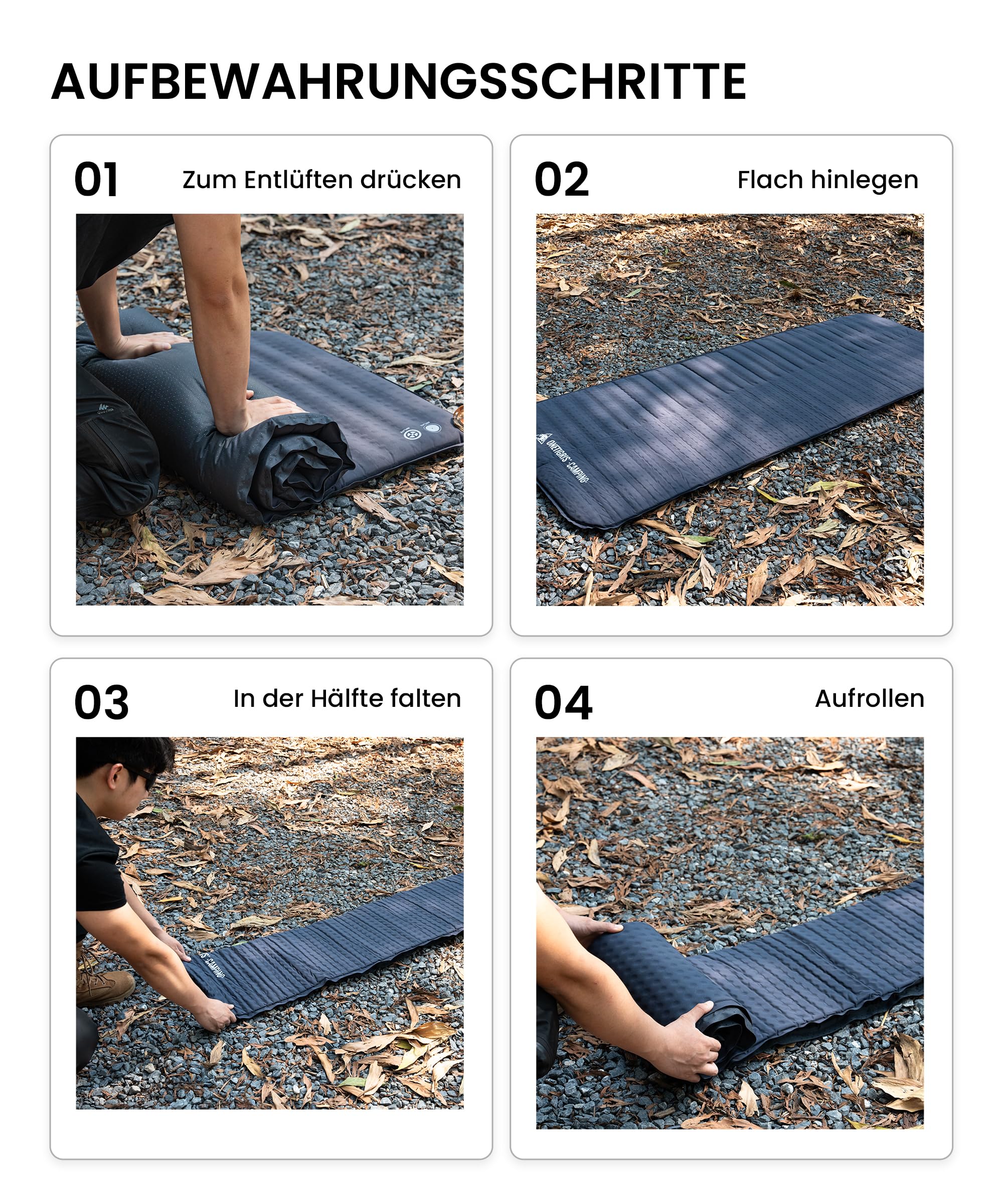 OneTigris LIGHTDREAM Isomatte selbstaufblasend Ultraleicht, 5 cm Dicke Camping Matratze faltbar, Luftmatratze selbstaufblasend für Zelt, Rucksacktourismus, Trekking, Autoreisen (R-Wert 4,5)