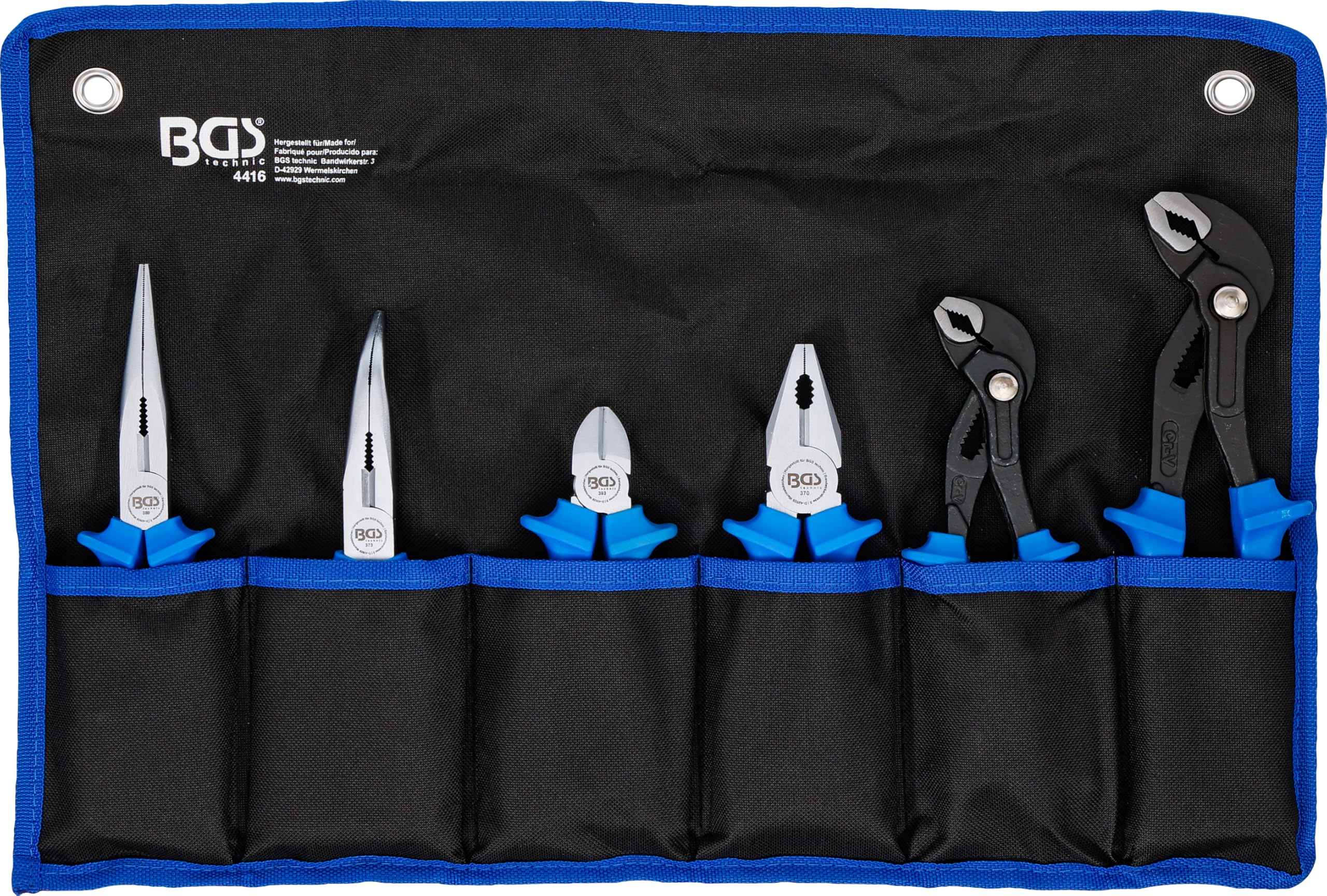 BGS 4416 | Zangen-Satz | 6-tlg. | Chrom-Vanadium-Stahl | Tasche