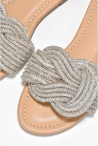Amazon.com | Cape Robbin Women's Glitter Flat Slide Sandals