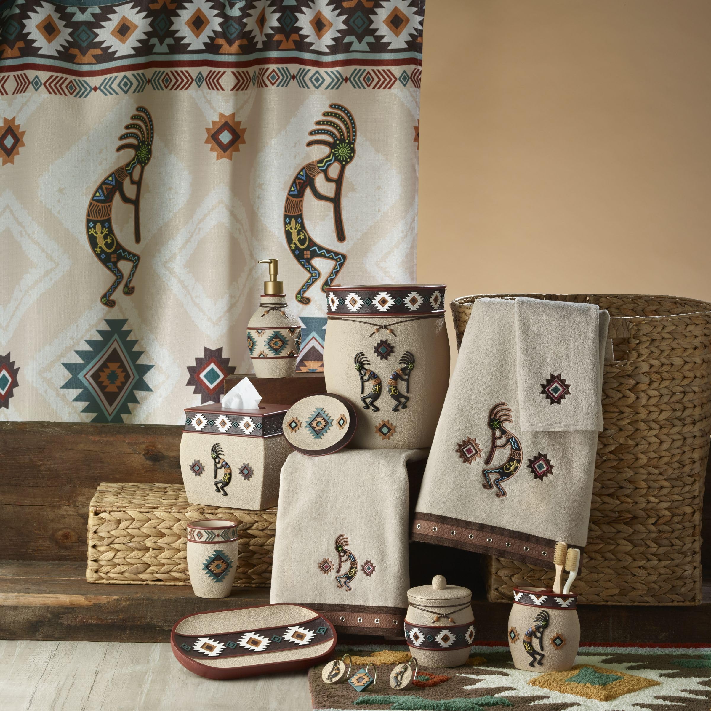 Avanti Linens - Soap Dish, Guest Bathroom Essentials, Aztec Home Decor (Navajo Dance Collection)