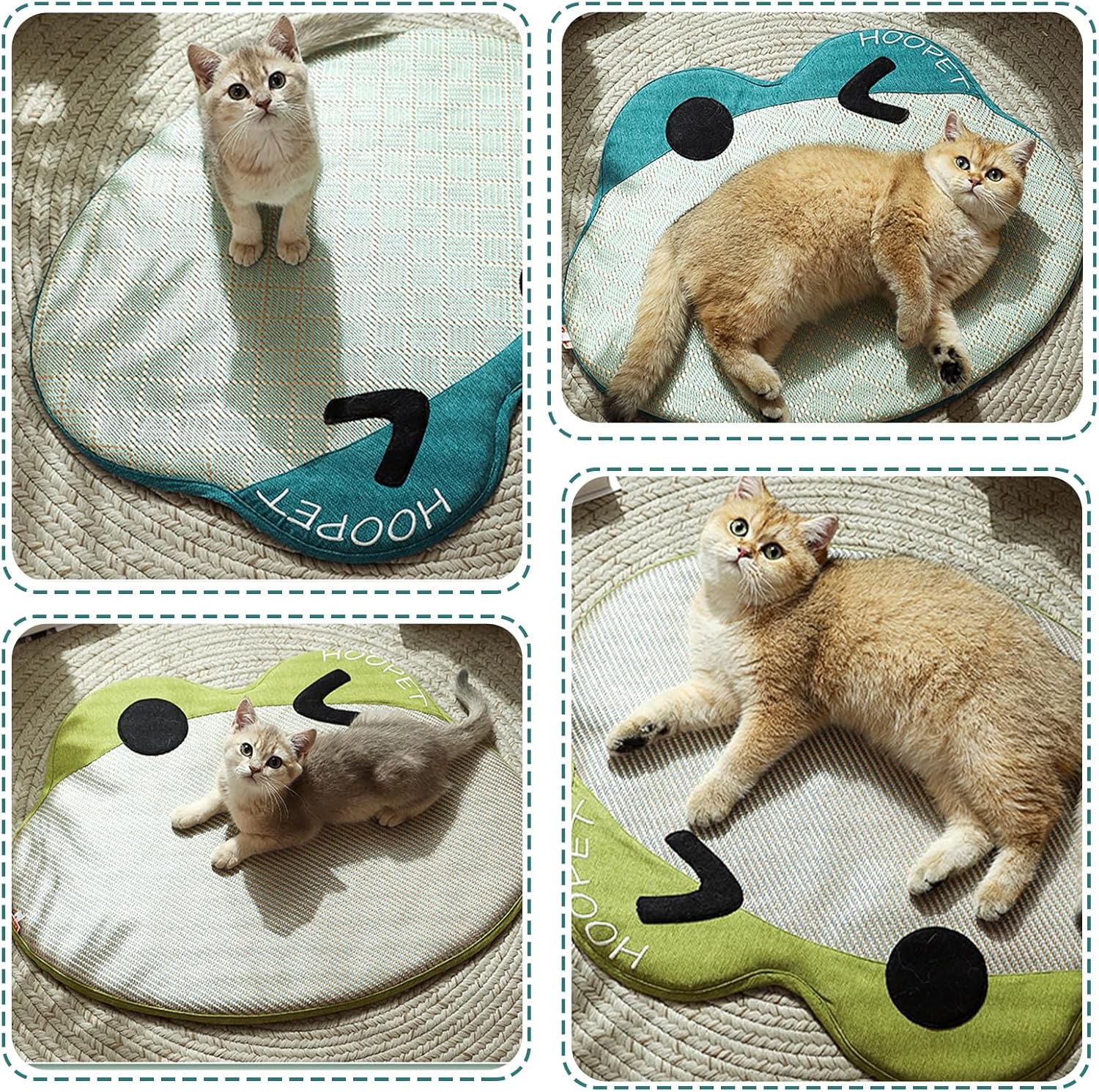 Cat Bed, Dog Mat with Anti-Slip Bottom, Super Soft, Pet Bed Mat for Cat Dog Sleeping, Materials Safe, Easy Carry, Easy to Clean(M, Blue)