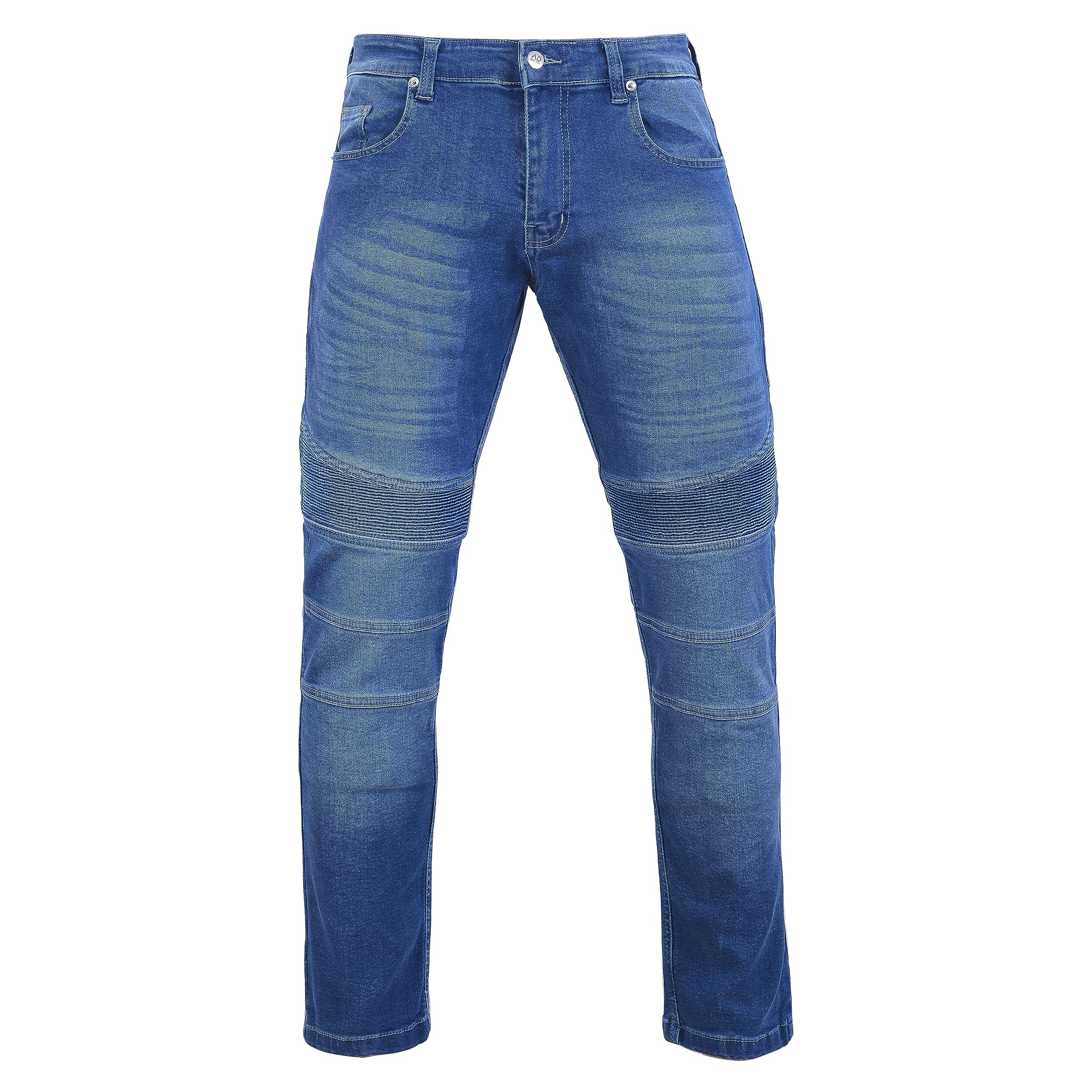 Jean de moto en aramide pour homme Coupe ajustée Protection CE Pantalon en denim stretch Doublure en fibre