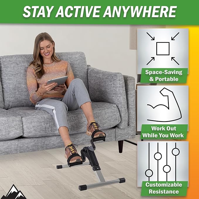 Bicicleta de Pedales Portátil Wakeman con Resistencia Ajustable miniatura 3